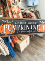 24x6 Black Pumpkin Patch Sign