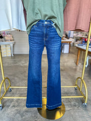 Bruce Dark Wash Mid Rise Bootcut Denim - Vervet