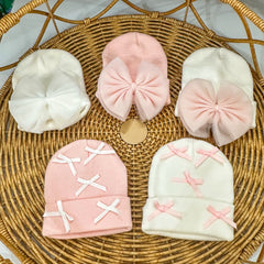Baby Girl White Hat W/ White Chiffon Bow