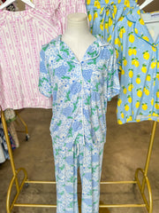 Blue Charlotte Daisy Chain Pajama Pants Set