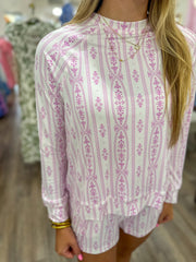 Annie Floral Cameo Orchid Pajama Short Set