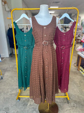 Brown Charlotte Eyelet Belted Maxi Dress