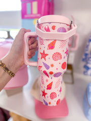 Beach Seashells Pink Tumbler