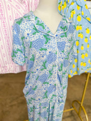 Blue Charlotte Daisy Chain Pajama Pants Set