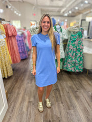 Blue Carolina T-shirt Mini Dress