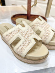 Bone Raffia Caleena Platform Sandal
