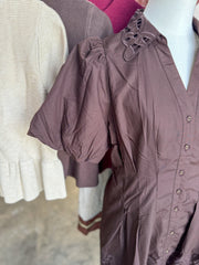 Brown Millie Cutwork Mini Dress
