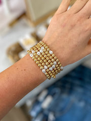 Cambria Beaded Bracelet Set Gold - Caroline Hill Jewelry