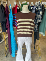 Brown Uptown Stripe Sweater Tank