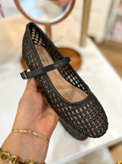 Black Concinnity Mary Jane Flats