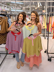 Blue Lemonade Striped Short Sleeve Henley Knit Top