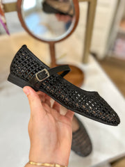 Black Concinnity Mary Jane Flats