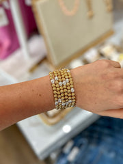 Cambria Beaded Bracelet Set Gold - Caroline Hill Jewelry