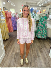 Annie Floral Cameo Orchid Pajama Short Set