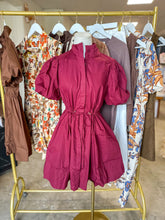Burgundy Social Hour Cinched Waist Mini Dress
