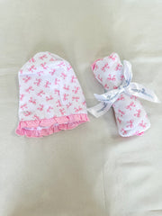 Baby Bows Printed Ruffle Burp Cloth