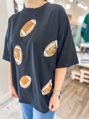 Black Dazzling Football Top