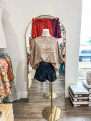 Black Get Glam High Waisted Sequin Shorts