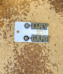 Black/Gold Game Day Sparkle Acrylic Earrings
