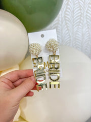 Bridal Dreams Gold Acrylic Seed Bead Earrings