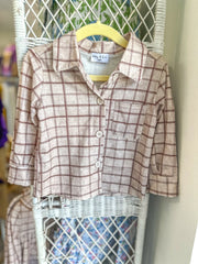 Brown Plaid Button Down Shirt