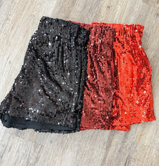 Burgundy Get Glam High Waisted Sequin Shorts