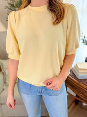 Butter Yellow Go-To Knit Short Sleeve Top