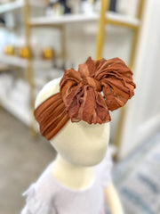 Chestnut Frilly Frou Ruffle Headband Bow