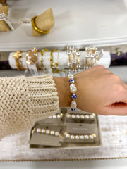 Chinoiserie Pearl Stretch Bracelet