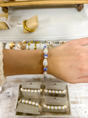 Chinoiserie Pearl Stretch Bracelet