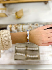 Chinoiserie Pearl Stretch Bracelet