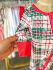 Christmas Plaid Baby Romper W/ Long Sleeves