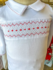 Clara and Caden Smocked Collared Boy 2pc Pant Set
