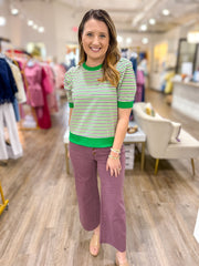 Clara Taro Purple Five Button Wide Leg Jeans