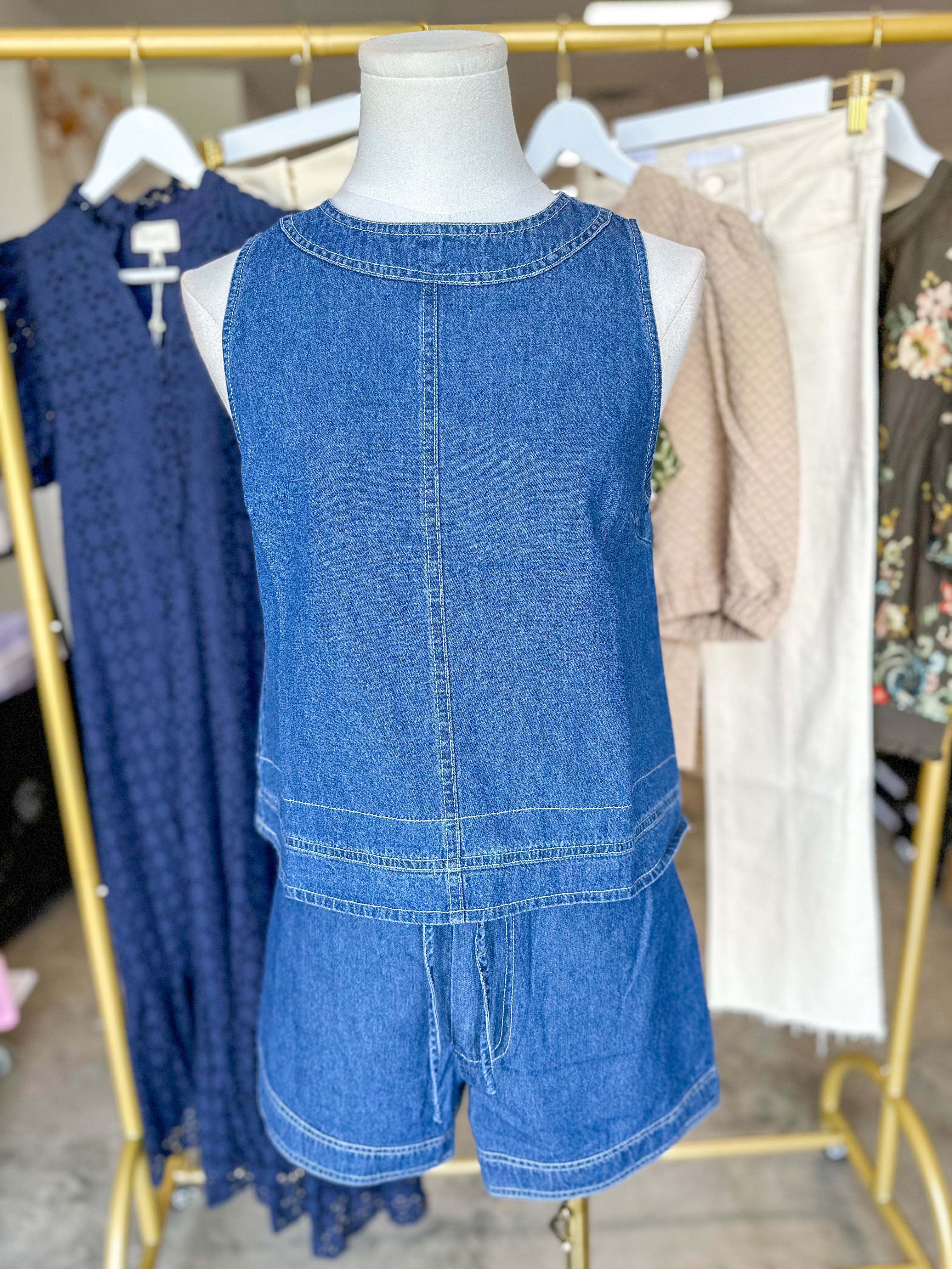 Better in Denim Shorts Set