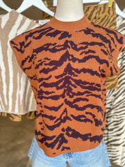 Camel Fierce & Fabulous Tiger Stripe Sweater