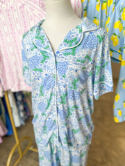 Blue Charlotte Daisy Chain Pajama Pants Set