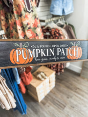 24x6 Black Pumpkin Patch Sign