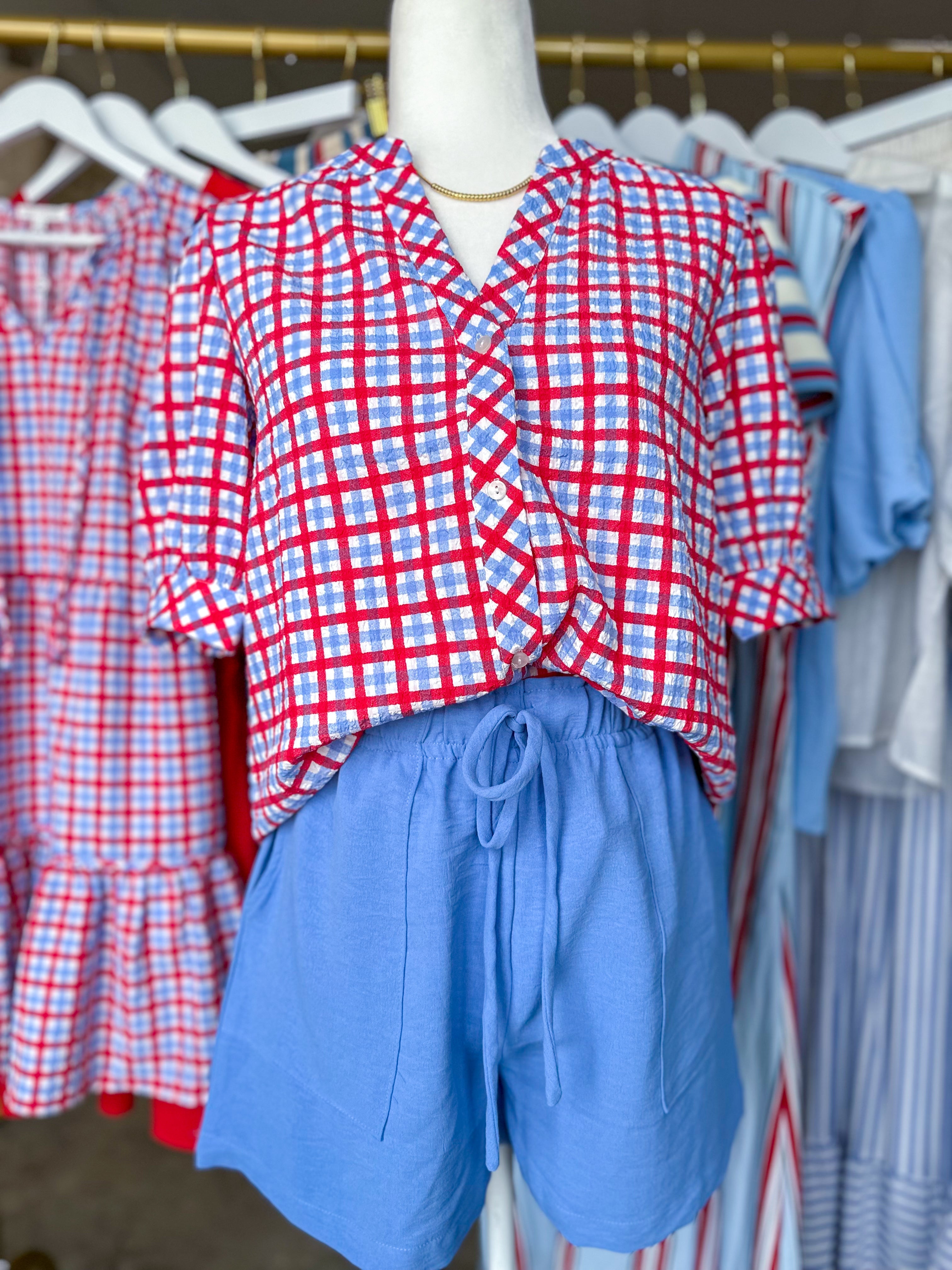 Chambray Easy Days Drawstring Shorts