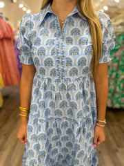 Blue Molly Sunshower Flora Midi Dress