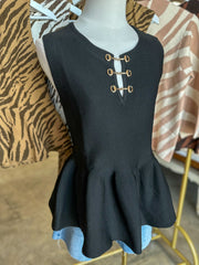 Black Gold Link Elegance Peplum Top