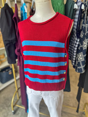 Burgundy Uptown Stripe Sweater Tank