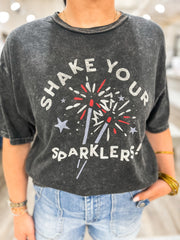 Charcoal Shake Your Sparklers Mineral Wash Top