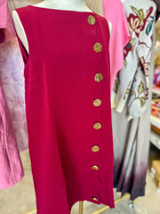 Burgundy Oh So Lovely Scallop Button Mini Dress