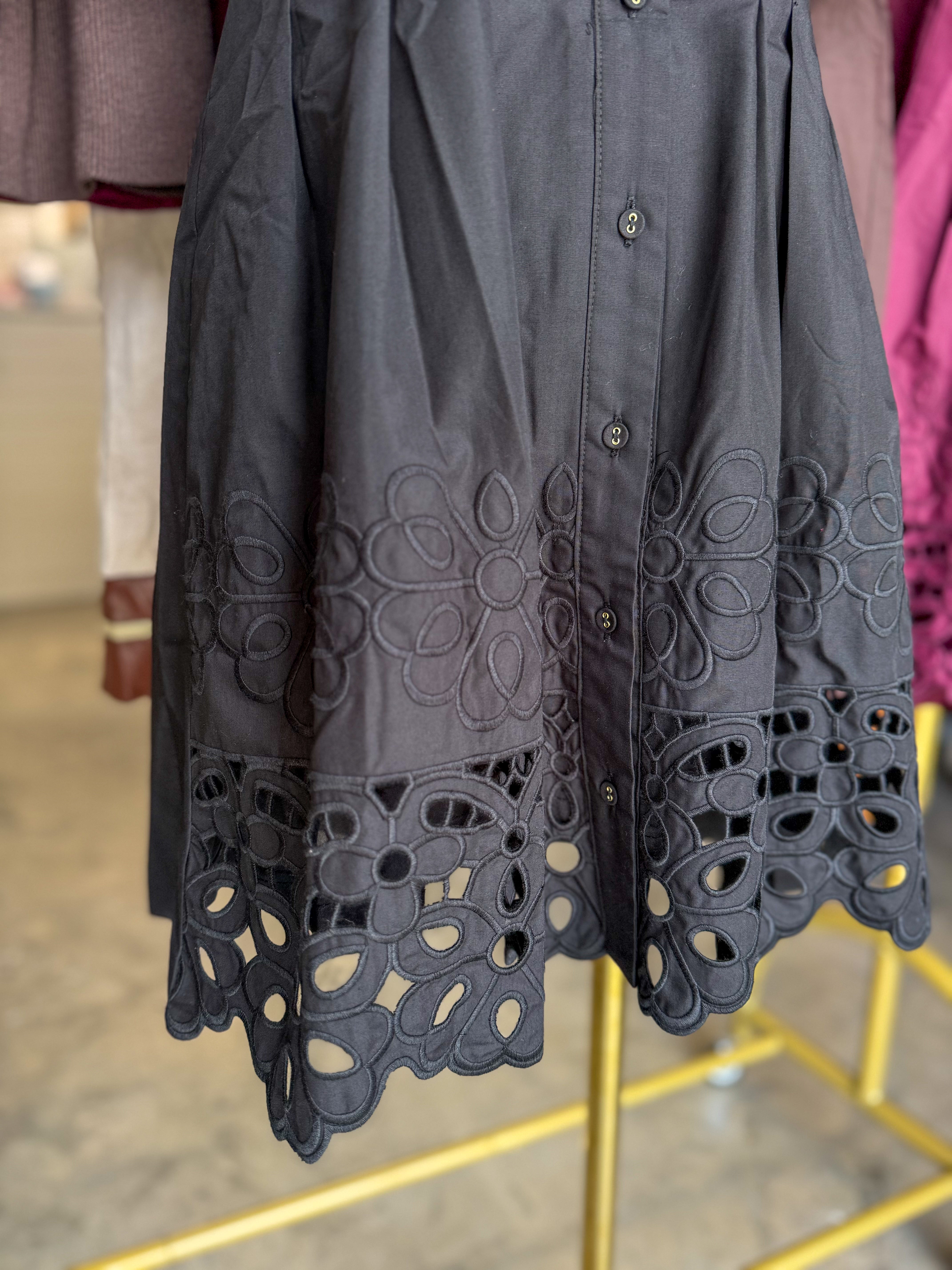 Black Millie Cutwork Mini Dress