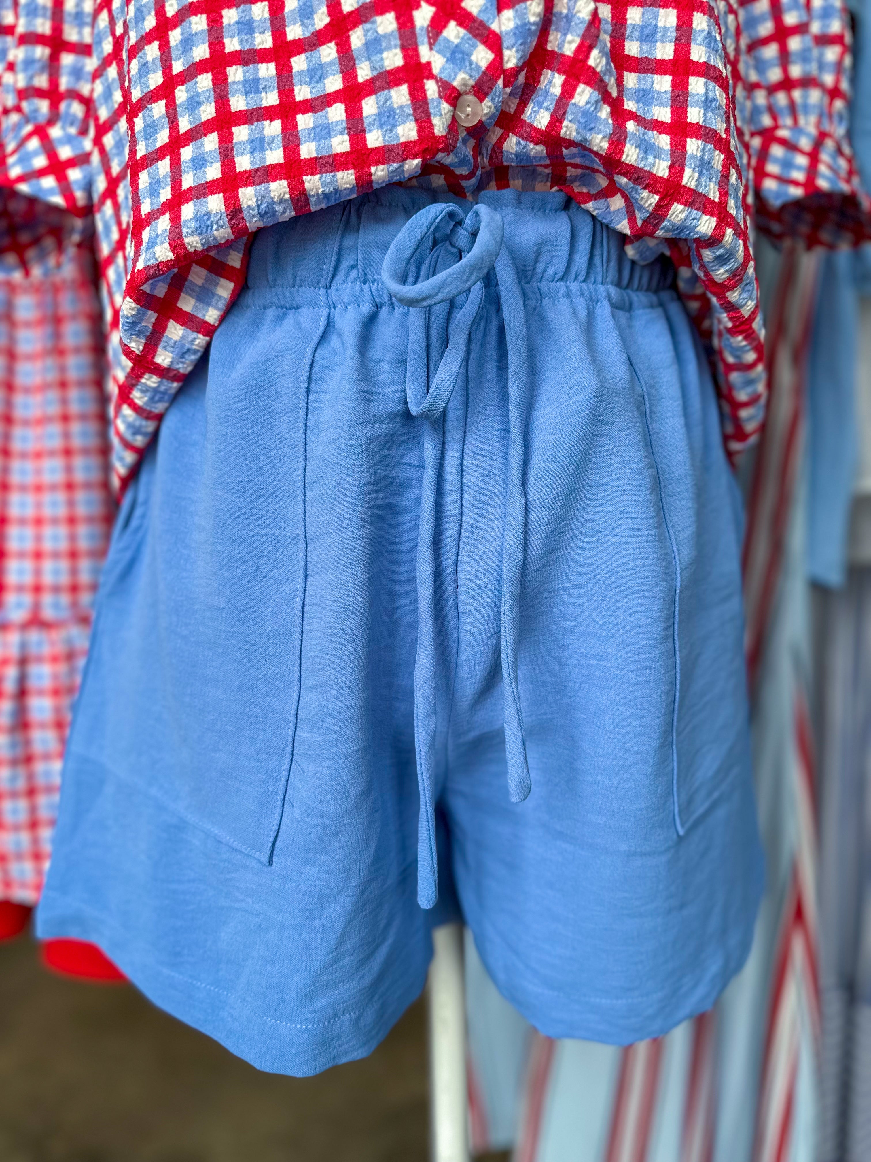 Chambray Easy Days Drawstring Shorts