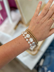 Cameron Pearl Beaded Bracelet Set Gold - Caroline Hill Jewelry