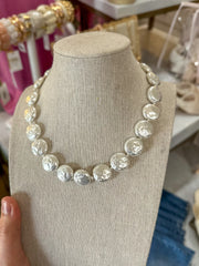 Alison Coin Pearl Necklace Cream - Caroline Hill Jewlery