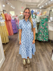 Blue Molly Sunshower Flora Midi Dress