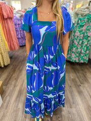 Blue Milena In The Shade Maxi Dress